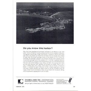 1971 Chubb and Sons Yacht Insurance Eleuthera Bahamas Vintage Print Ad Wall Art